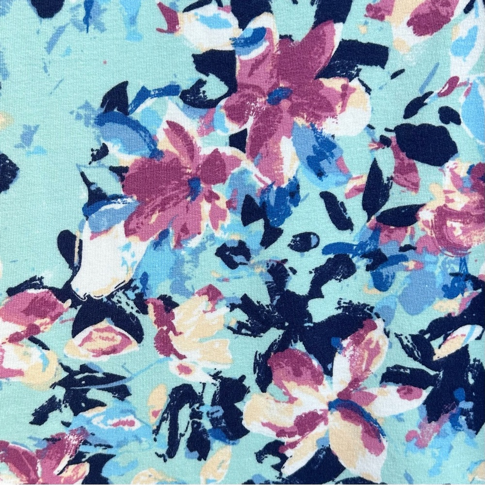 Vera Bradley French Terry Quarter-Zip Pullover in Blue and Pink Floral - X-Large - Picture 10 of 11